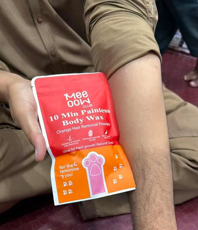 Meeoow Club 10 Minute Painless Body Wax Orange Hair Removal Powder for Women. Buy 1 Get 1 Free.